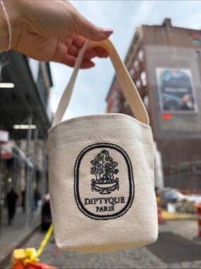Diptyque canvas tote NYC embroidered DIPTYQUE mini tote bag